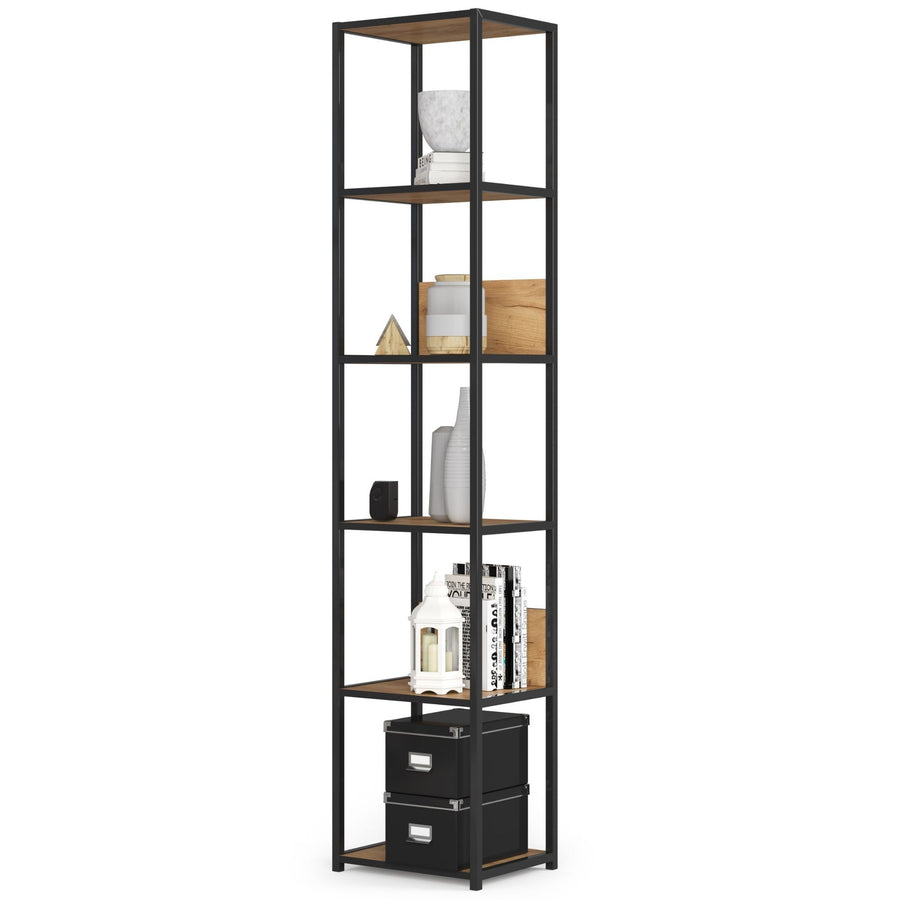 Regal – LOFT – Schmales Metallregal mit sechs offenen Ablagen