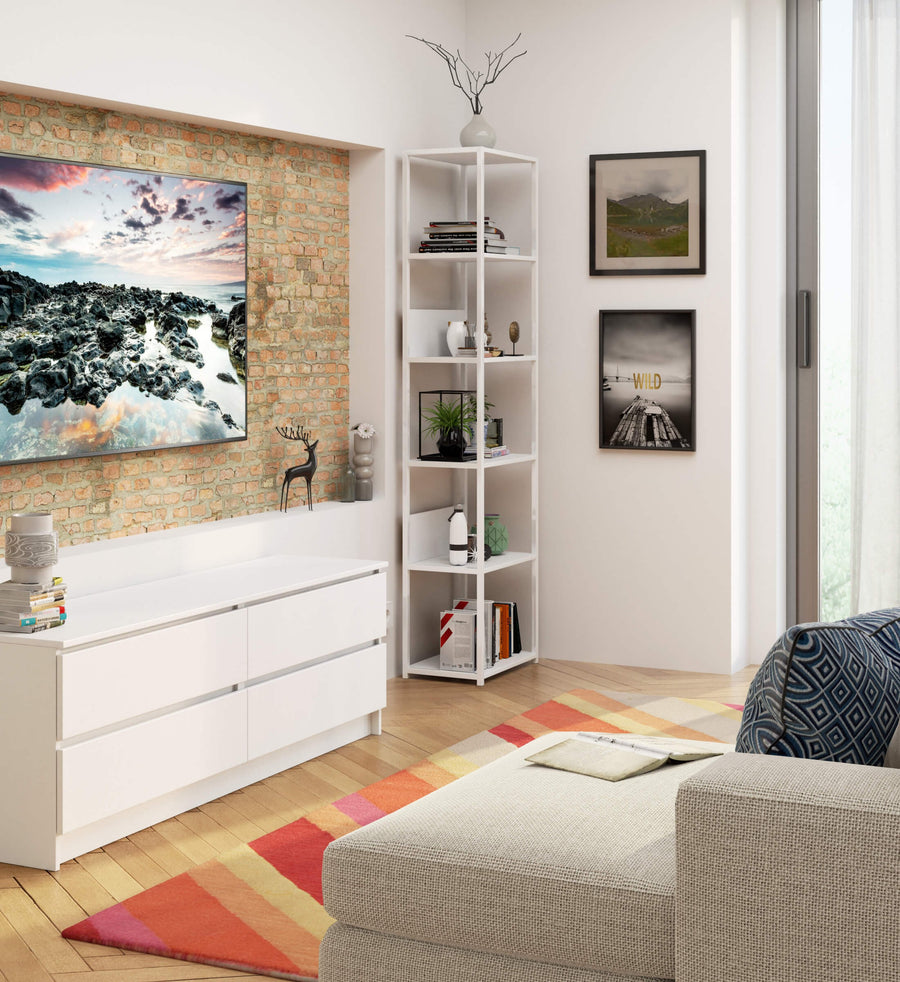 Regal – LOFT – Schmales Metallregal mit sechs offenen Ablagen