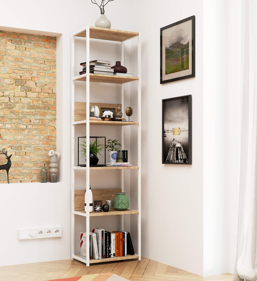 Regal – LOFT – Schmales Metallregal mit sechs offenen Ablagen