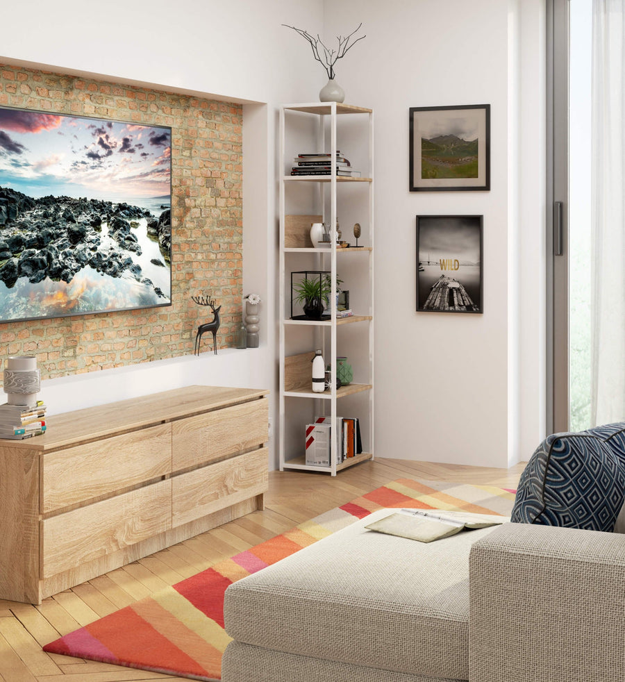 Regal – LOFT – Schmales Metallregal mit sechs offenen Ablagen