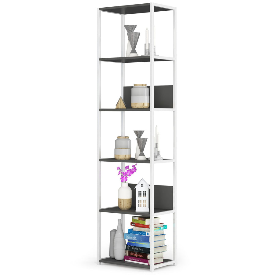 Regal – LOFT – Schmales Metallregal mit sechs offenen Ablagen