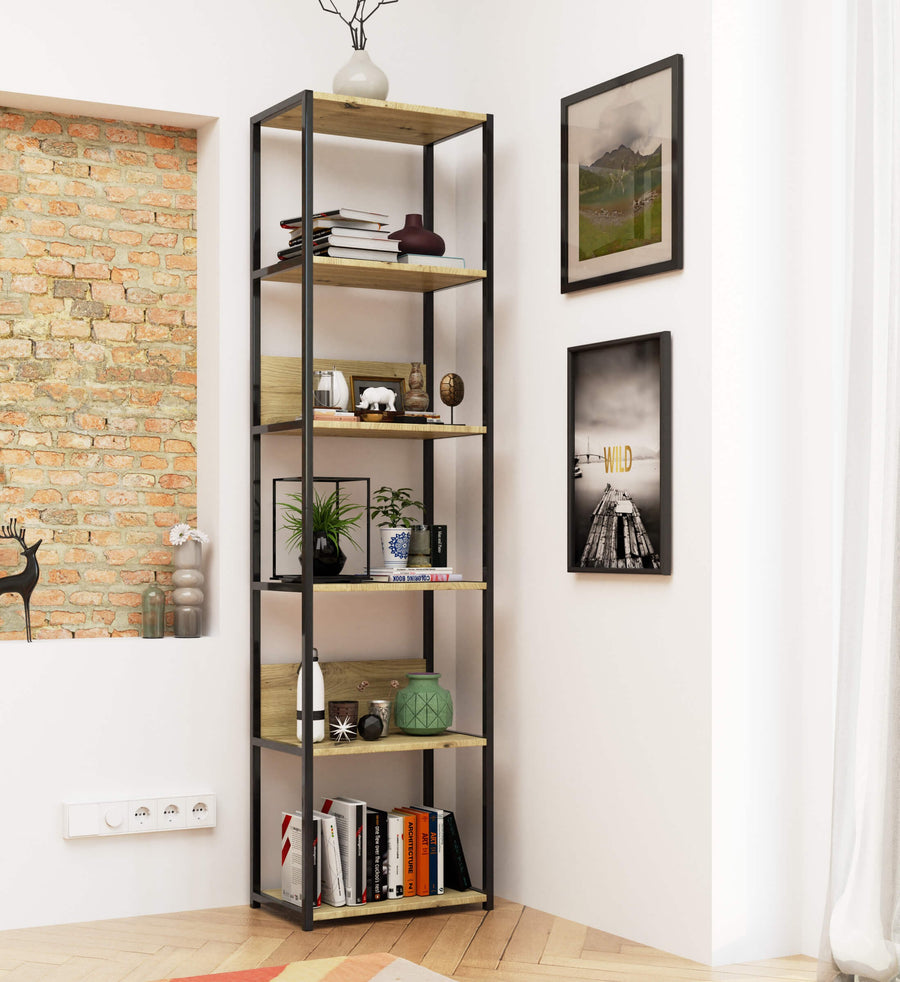 Regal – LOFT – Schmales Metallregal mit sechs offenen Ablagen