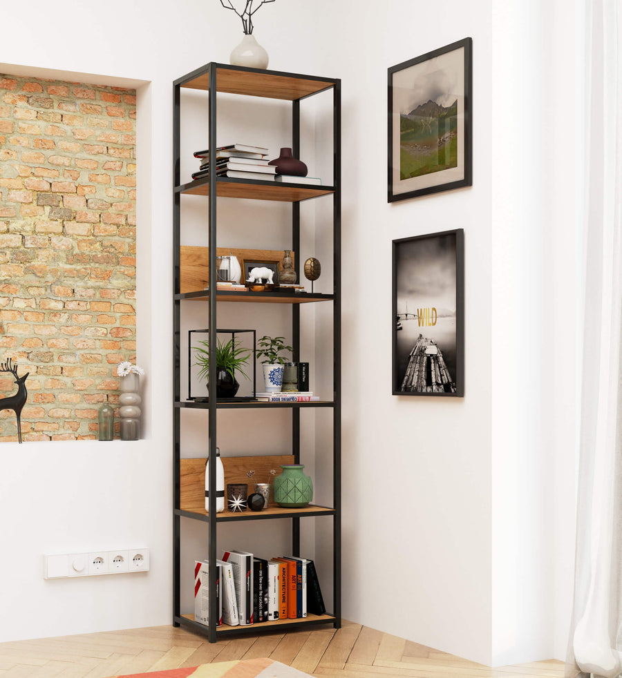 Regal – LOFT – Schmales Metallregal mit sechs offenen Ablagen