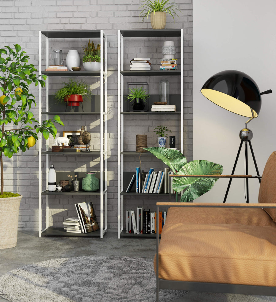 Regal – LOFT – Breites Metallregal mit sechs offenen Ablagen