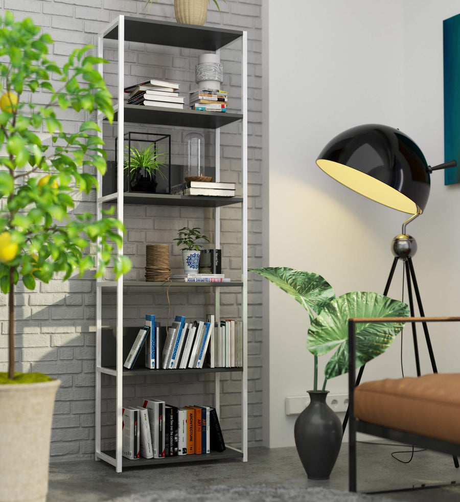 Regal – LOFT – Breites Metallregal mit sechs offenen Ablagen