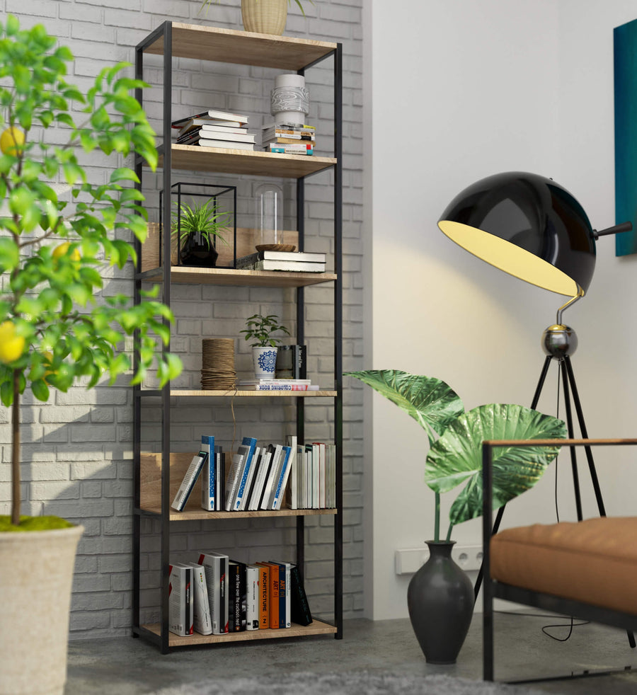 Regal – LOFT – Breites Metallregal mit sechs offenen Ablagen