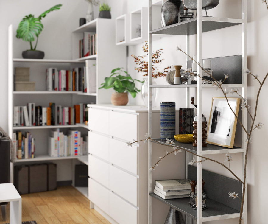 Regal – LOFT – Breites Metallregal mit sechs offenen Ablagen