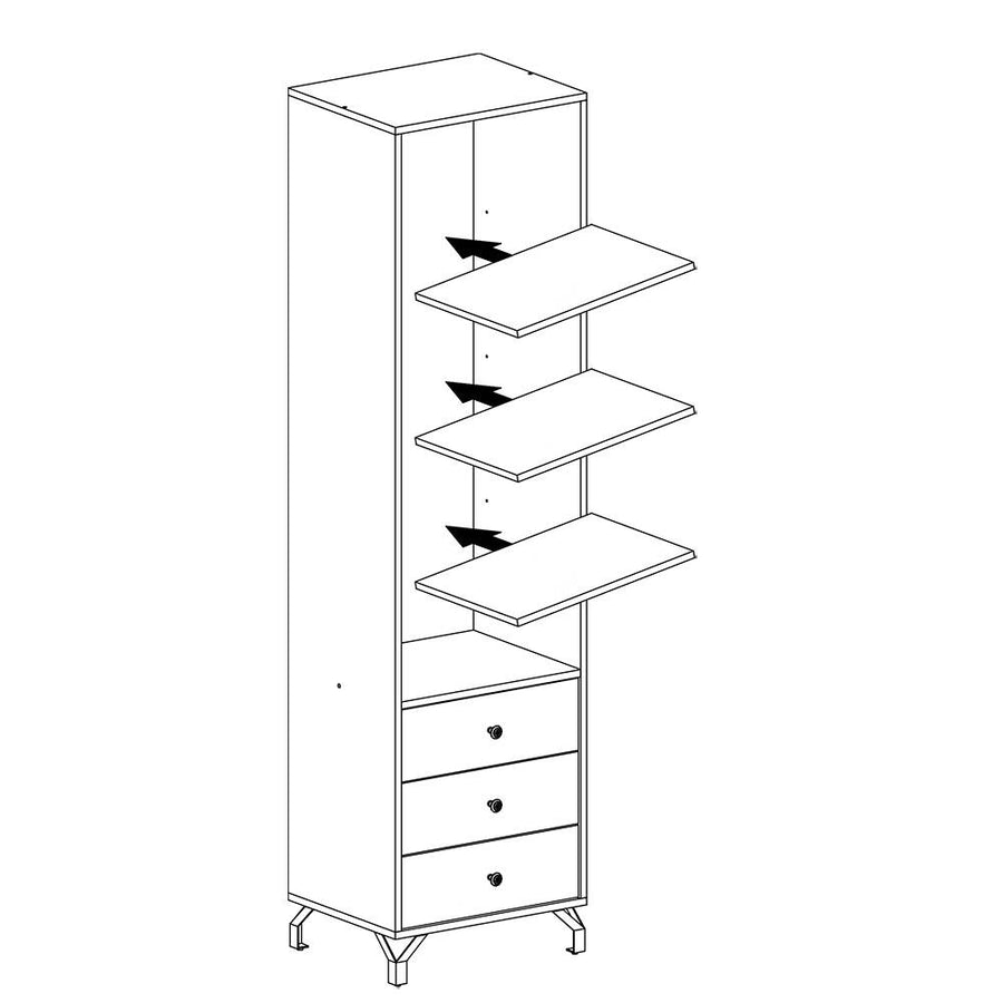 Regal – BERGEN System 4 – Modernes Standregal mit Schubkästen