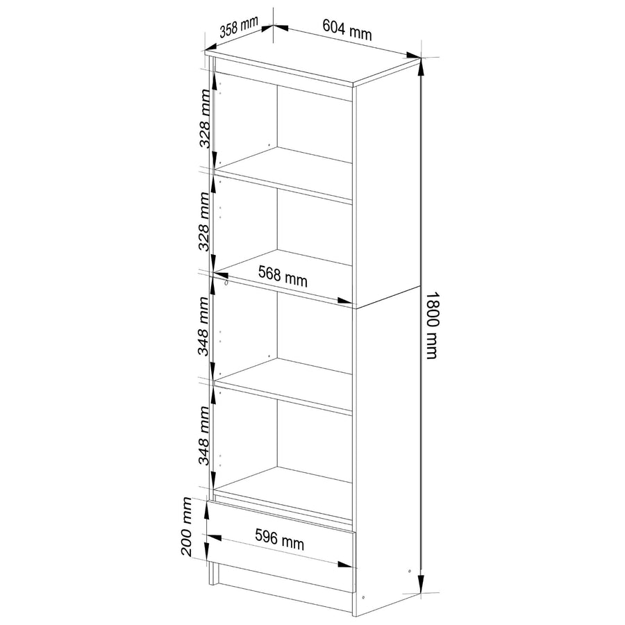 Regal – CLP – Platzsparendes Design mit Schublade für Büro & Wohnraum