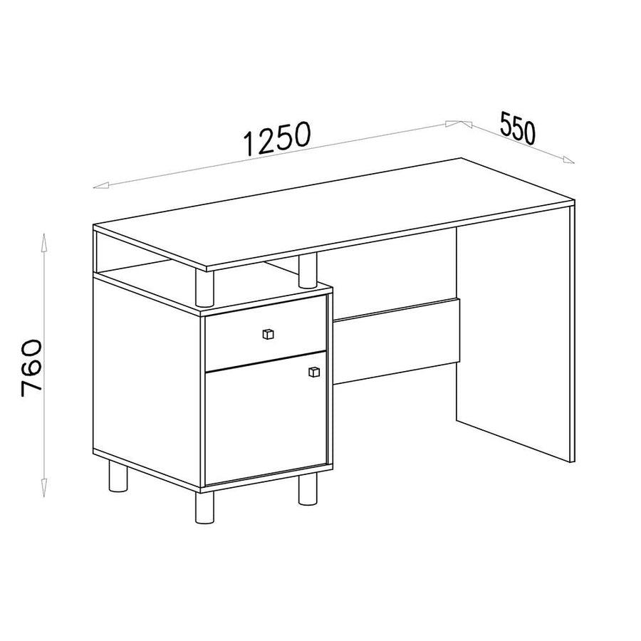 Schlafzimmer-Set – FARO – 6 Teile, Grau / Weiß, fürs Jugendzimmer