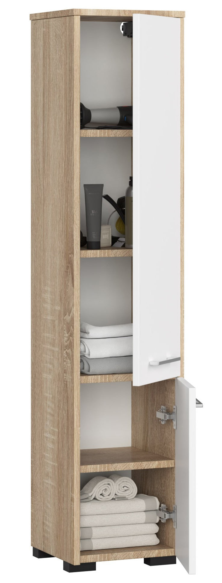Badezimmer-Hochschrank – FIN – Vertikaler Stauraum mit Regalböden