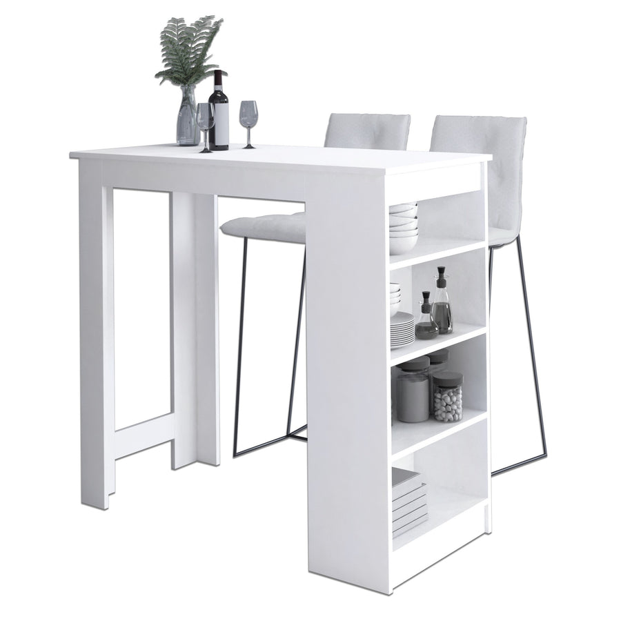 Bartisch – Moderner Stehtisch mit 4 Regalfächern