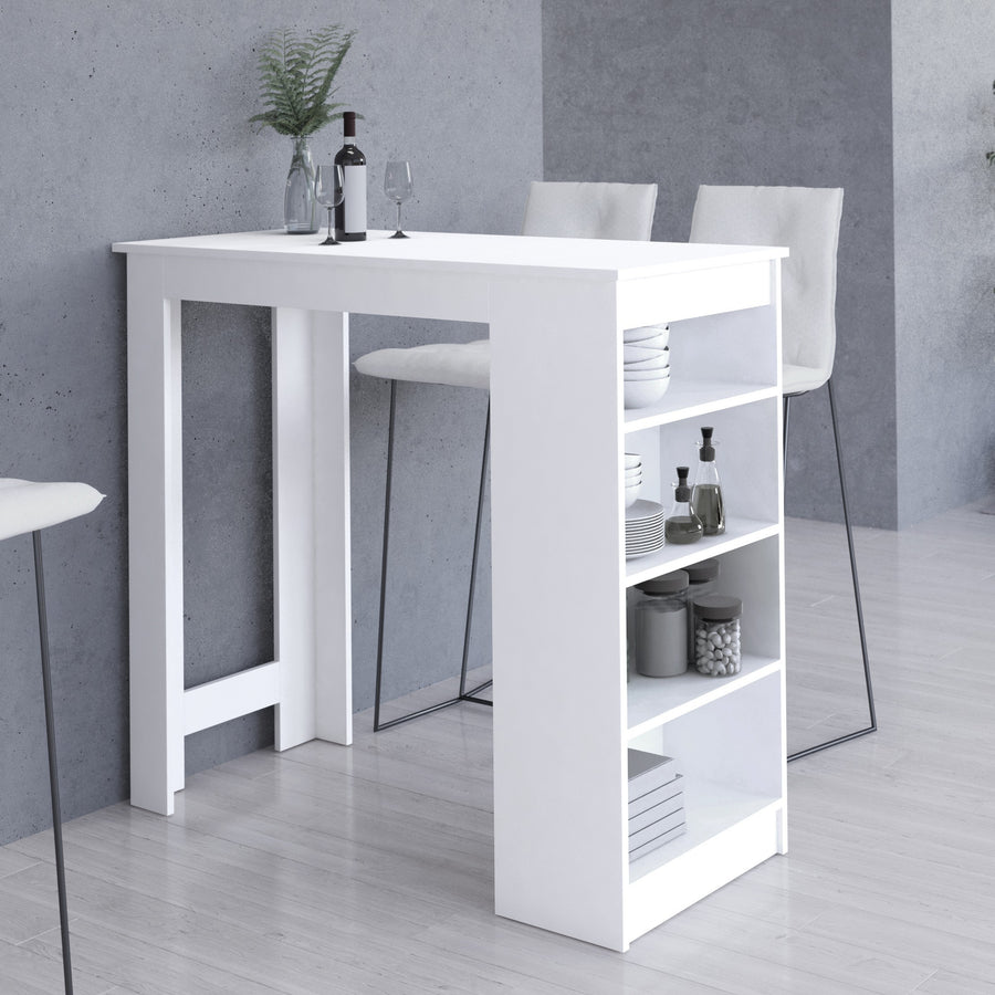 Bartisch – Moderner Stehtisch mit 4 Regalfächern