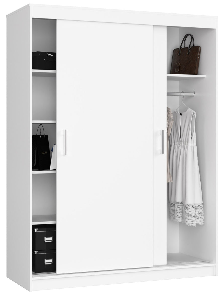 Schwebetürenschrank – MONO – Moderner Kleiderschrank mit 2 Türen und 6 Fächern