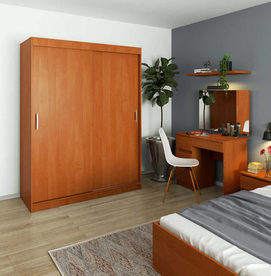 Schwebetürenschrank – MONO – Moderner Kleiderschrank mit 2 Türen und 6 Fächern