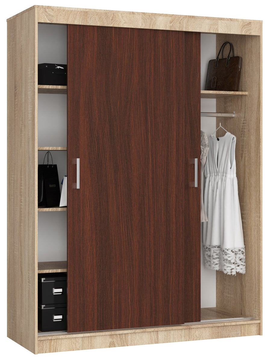 Schwebetürenschrank – MONO – Moderner Kleiderschrank mit 2 Türen und 6 Fächern