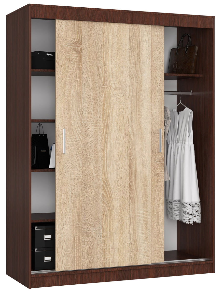 Schwebetürenschrank – MONO – Moderner Kleiderschrank mit 2 Türen und 6 Fächern