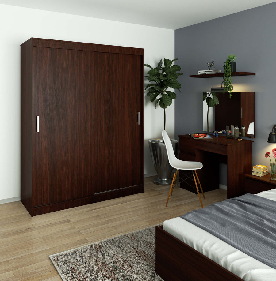Schwebetürenschrank – MONO – Moderner Kleiderschrank mit 2 Türen und 6 Fächern