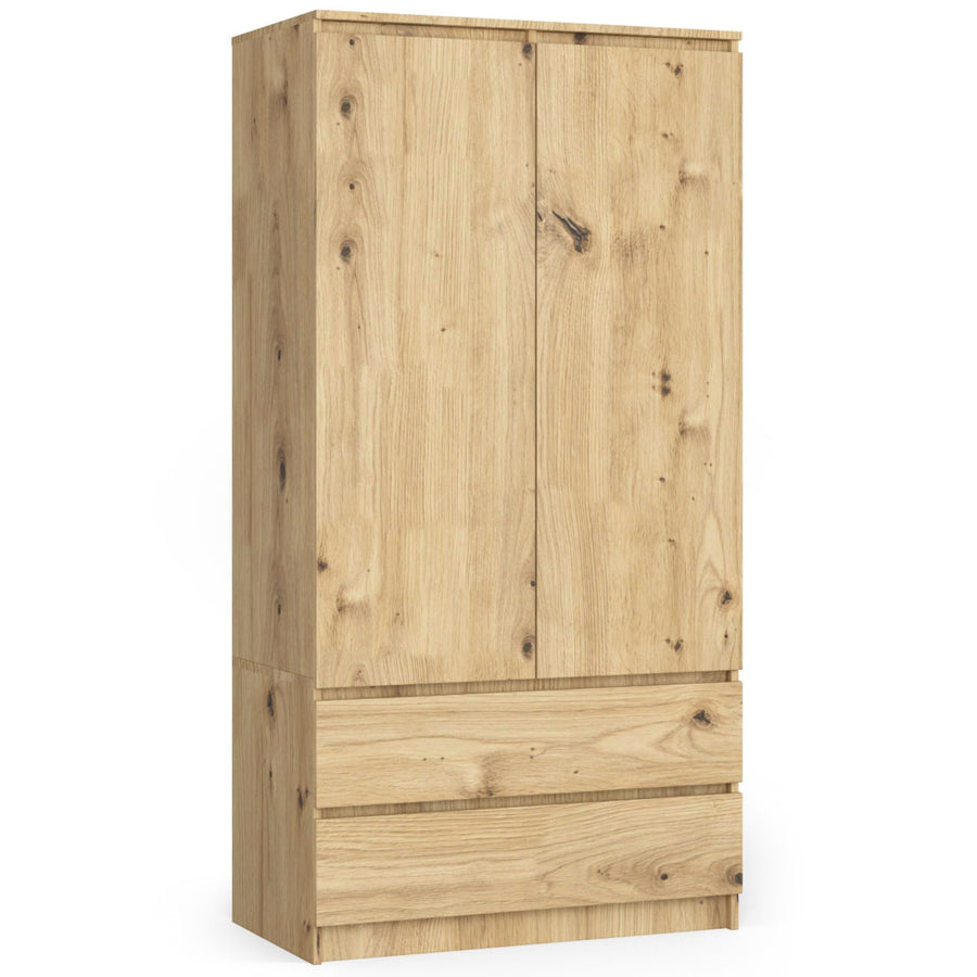 Kleiderschrank – Eleganter Drehtürenschrank mit 2 Türen und 2 Schubladen