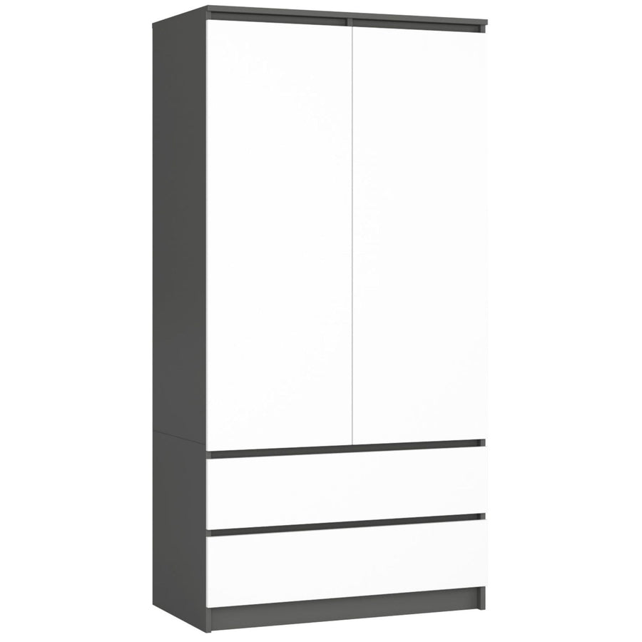 Kleiderschrank – Eleganter Drehtürenschrank mit 2 Türen und 2 Schubladen
