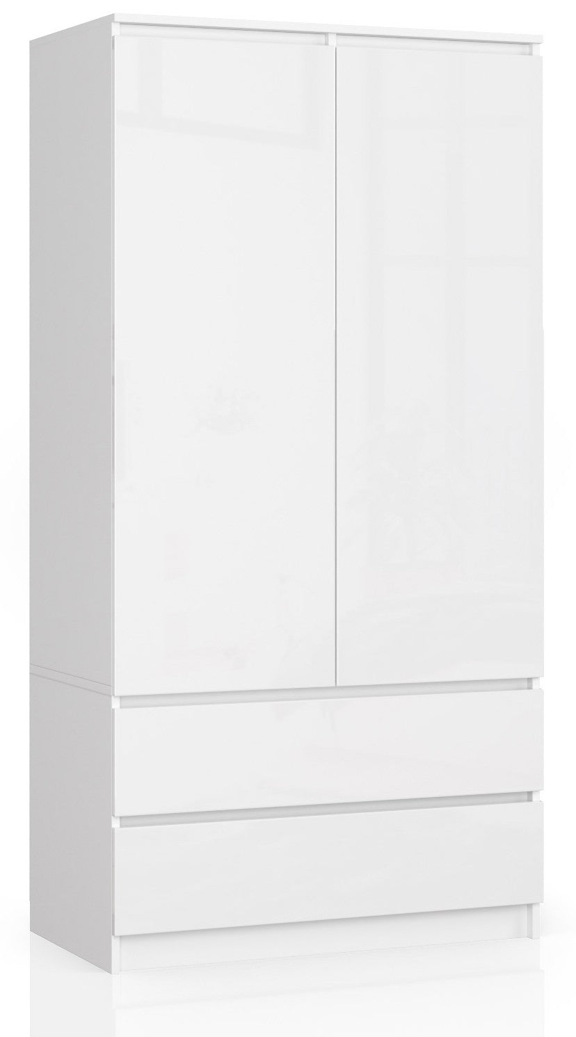 Kleiderschrank – Eleganter Drehtürenschrank mit 2 Türen und 2 Schubladen