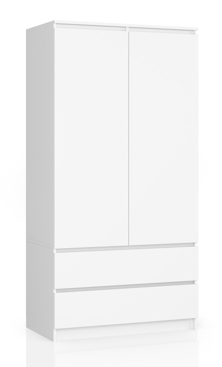 Kleiderschrank – Eleganter Drehtürenschrank mit 2 Türen und 2 Schubladen