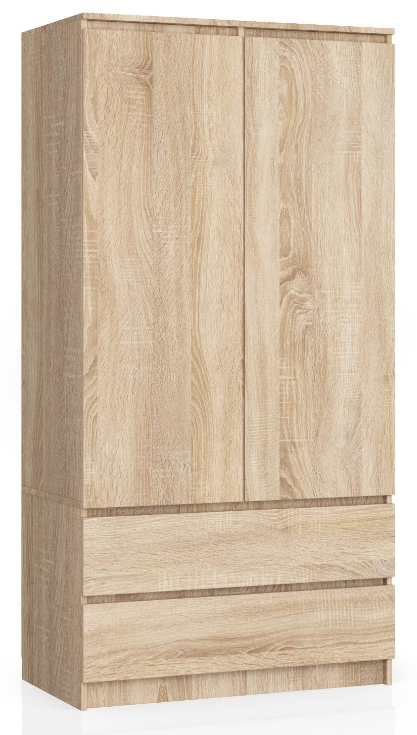 Kleiderschrank – Eleganter Drehtürenschrank mit 2 Türen und 2 Schubladen