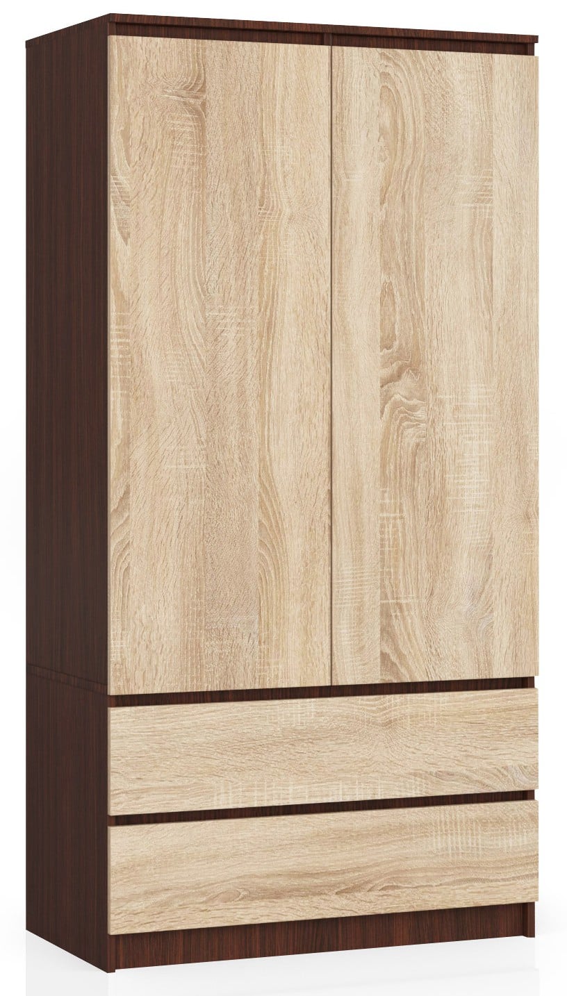 Kleiderschrank – Eleganter Drehtürenschrank mit 2 Türen und 2 Schubladen