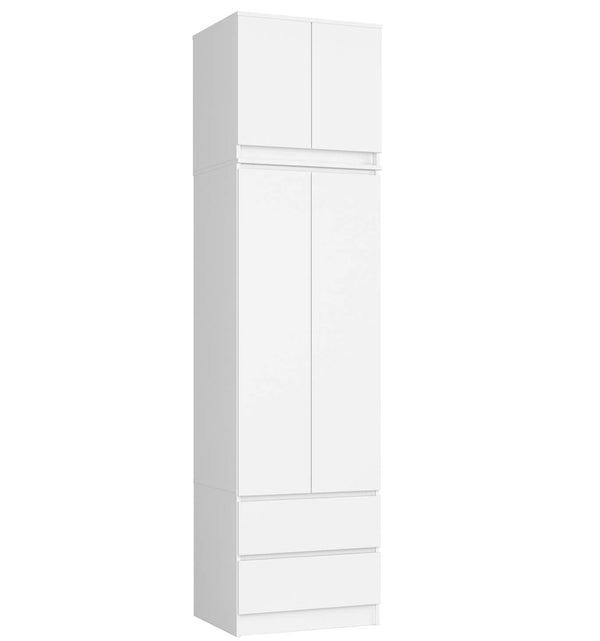 Kleiderschrank mit Aufsatz – STAR – Schrank mit 2 Türen und Schubladen