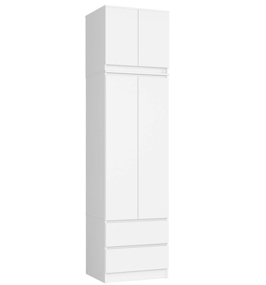 Kleiderschrank mit Aufsatz – STAR – Schrank mit 2 Türen und Schubladen