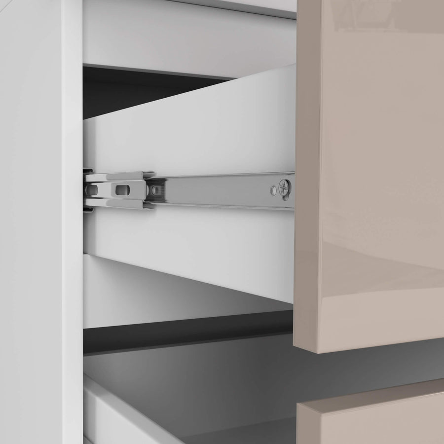 Kleiderschrank – Erweiterbarer Drehtürenschrank mit Aufsatz und 2 Schubladen