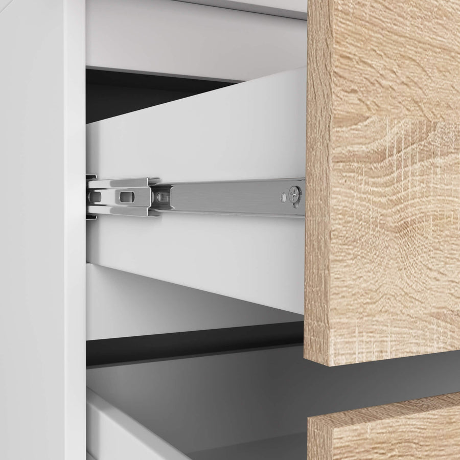 Kleiderschrank – Erweiterbarer Drehtürenschrank mit Aufsatz und 2 Schubladen