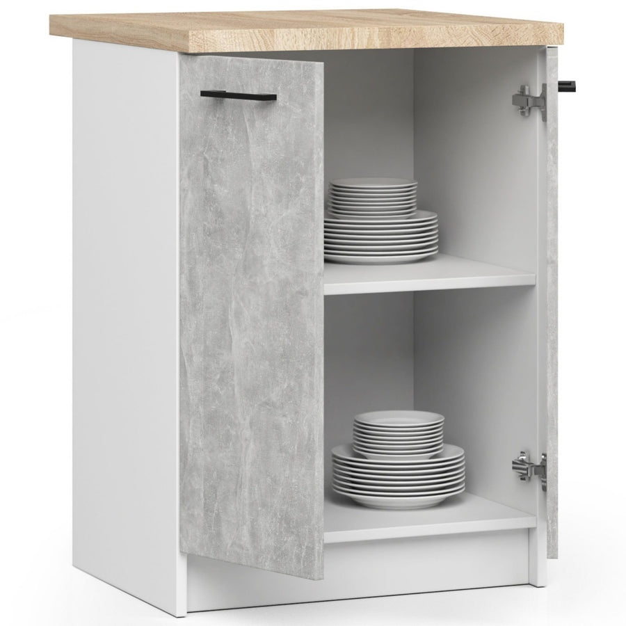 Unterschrank – OLIWIA – S60 2D, Stil und Funktion kombiniert, mit Arbeitsplatte