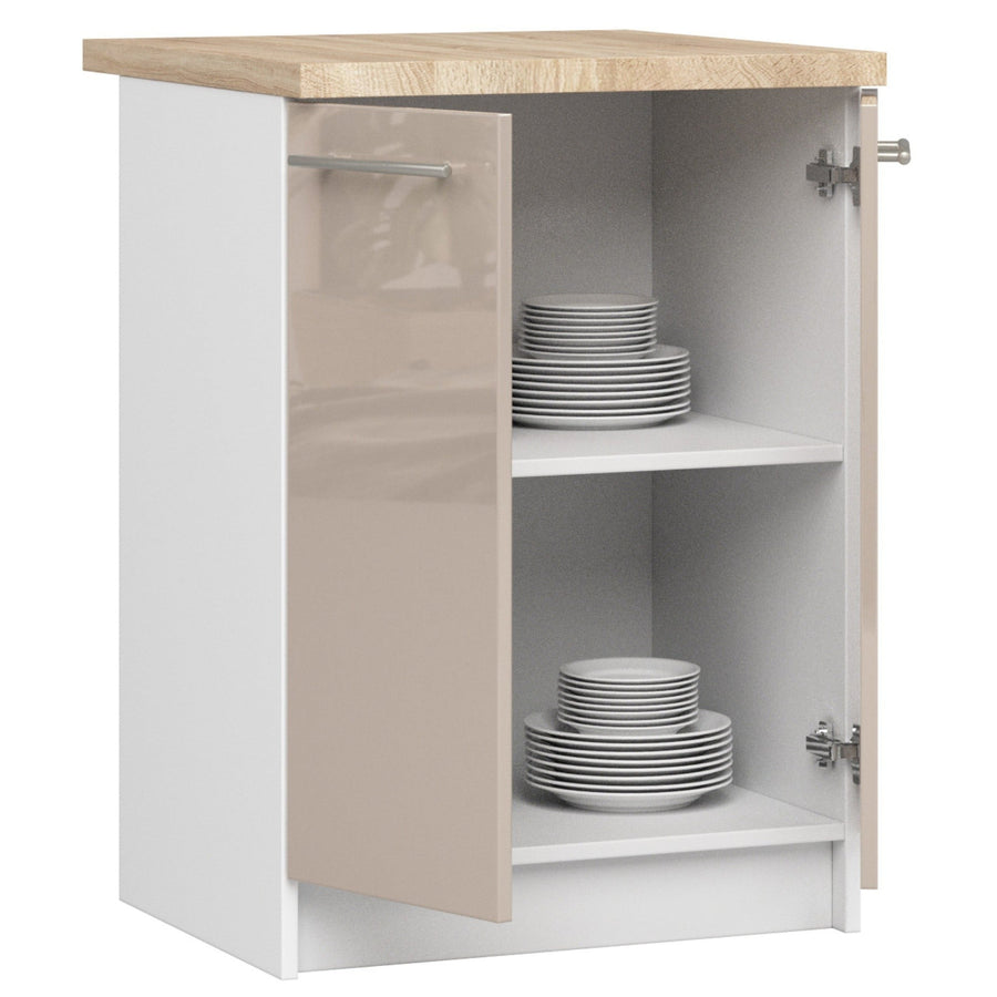 Unterschrank – OLIWIA – S60 2D, Stil und Funktion kombiniert, mit Arbeitsplatte
