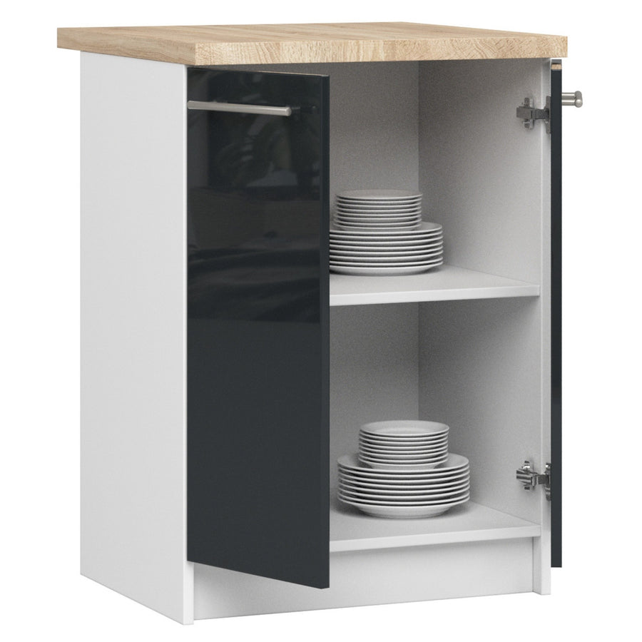 Unterschrank – OLIWIA – S60 2D, Stil und Funktion kombiniert, mit Arbeitsplatte