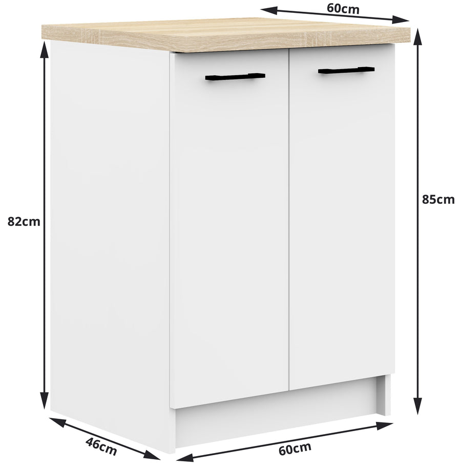 Unterschrank – OLIWIA – S60 2D, Stil und Funktion kombiniert, mit Arbeitsplatte