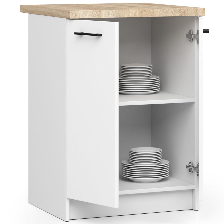 Unterschrank – OLIWIA – S60 2D, Stil und Funktion kombiniert, mit Arbeitsplatte