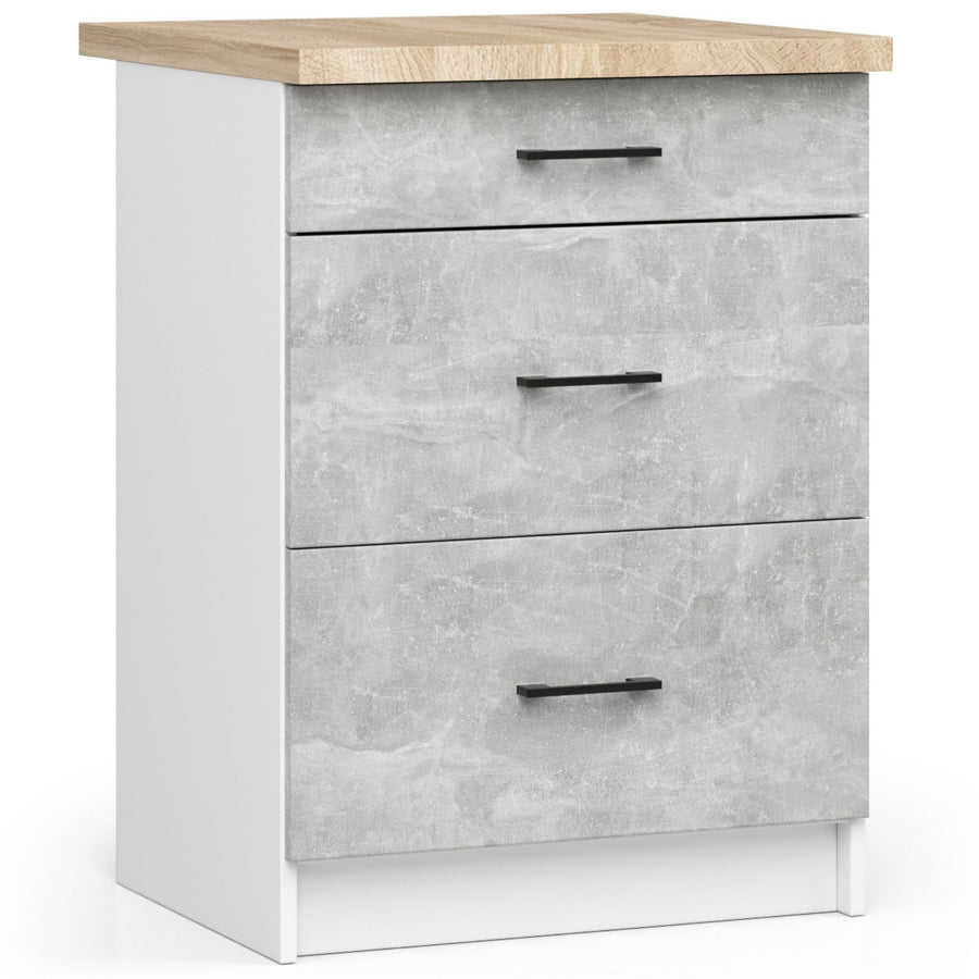 Unterschrank S60 3S – OLIWIA – Modern, praktisch und stilvoll mit Arbeitsplatte