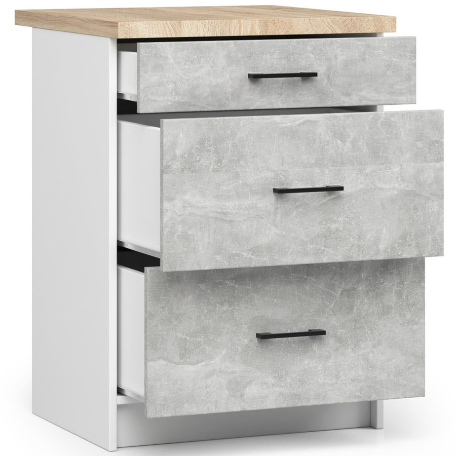 Unterschrank S60 3S – OLIWIA – Modern, praktisch und stilvoll mit Arbeitsplatte