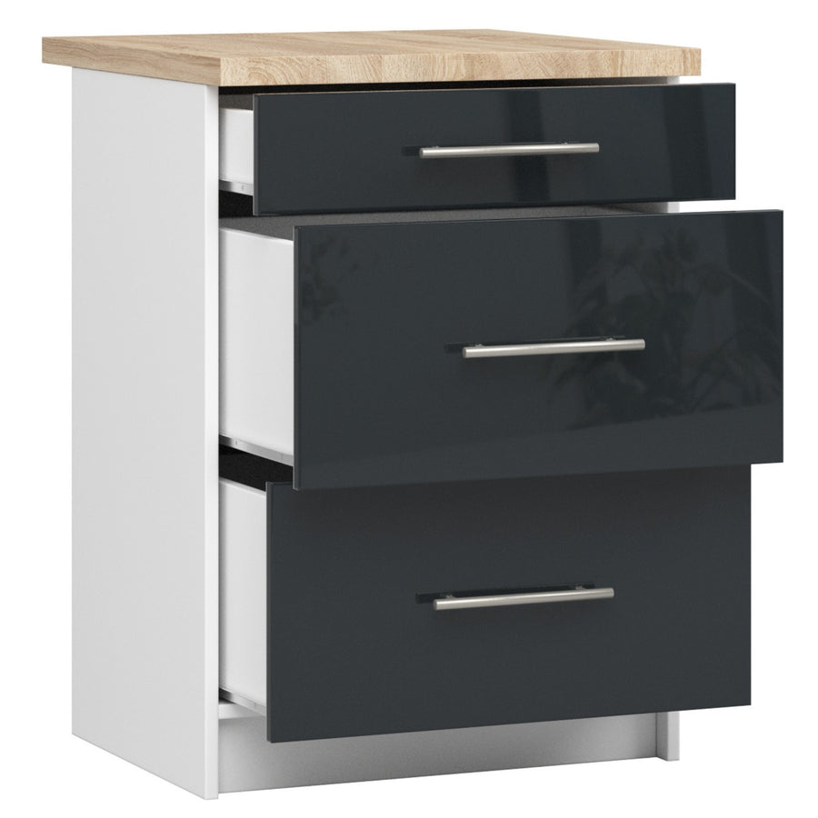 Unterschrank S60 3S – OLIWIA – Modern, praktisch und stilvoll mit Arbeitsplatte
