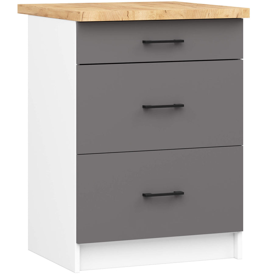 Unterschrank S60 3S – OLIWIA – Modern, praktisch und stilvoll mit Arbeitsplatte
