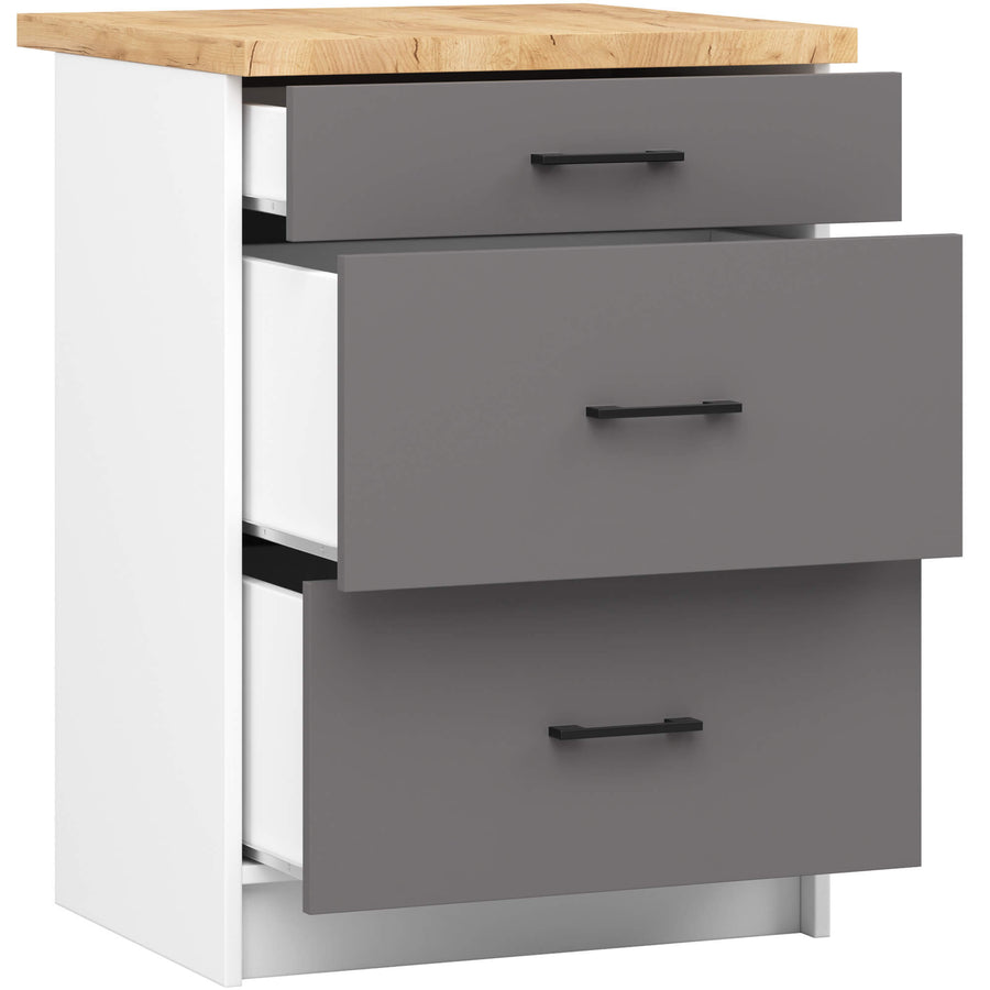 Unterschrank S60 3S – OLIWIA – Modern, praktisch und stilvoll mit Arbeitsplatte