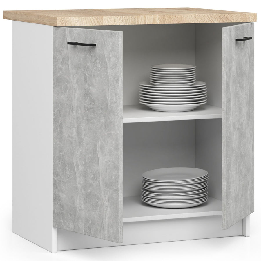 Unterschrank – OLIWIA – S80 2D, edles Design mit Stauraum, mit Arbeitsplatte