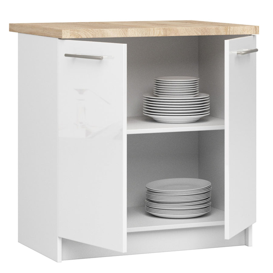 Unterschrank – OLIWIA – S80 2D, edles Design mit Stauraum, mit Arbeitsplatte