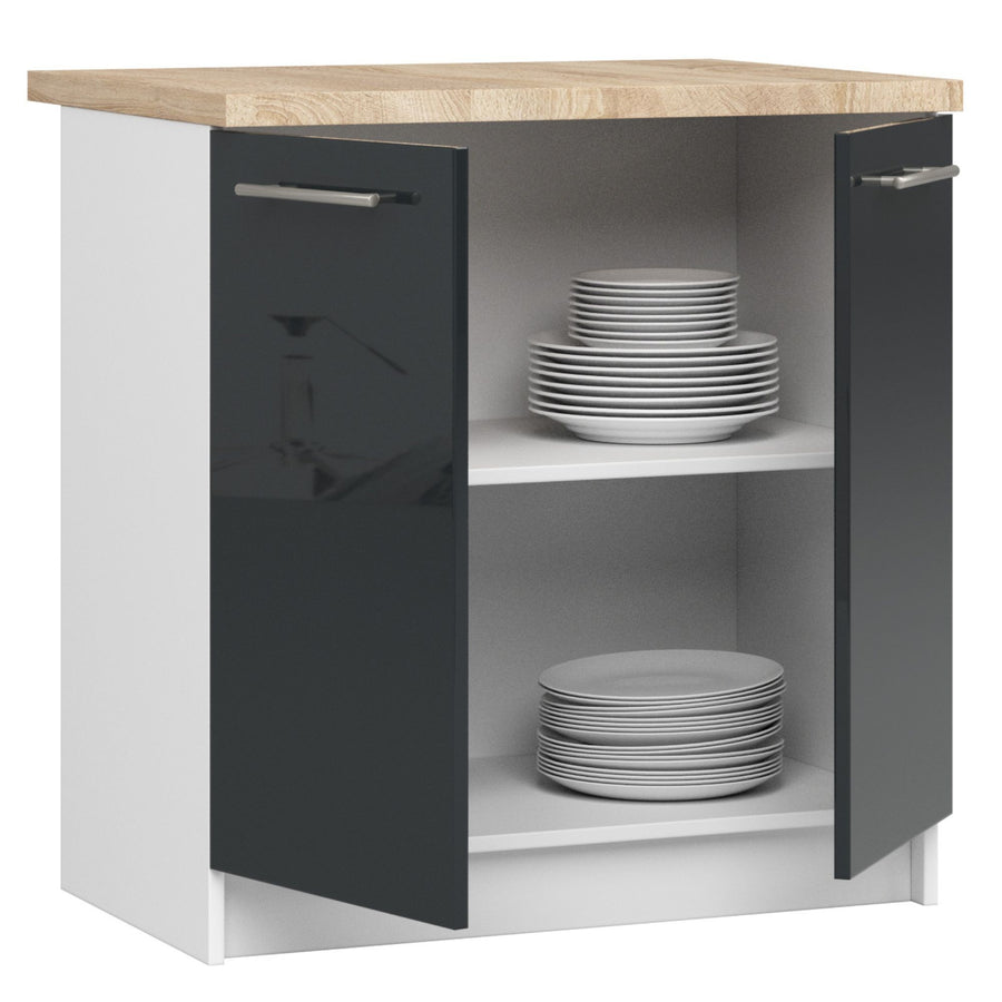 Unterschrank – OLIWIA – S80 2D, edles Design mit Stauraum, mit Arbeitsplatte