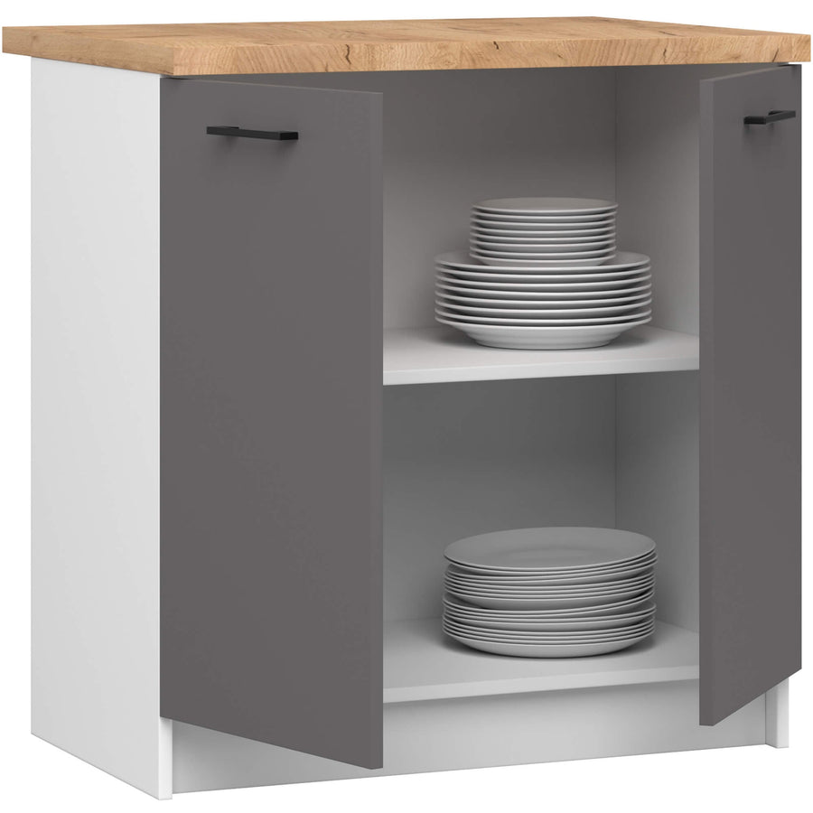 Unterschrank – OLIWIA – S80 2D, edles Design mit Stauraum, mit Arbeitsplatte