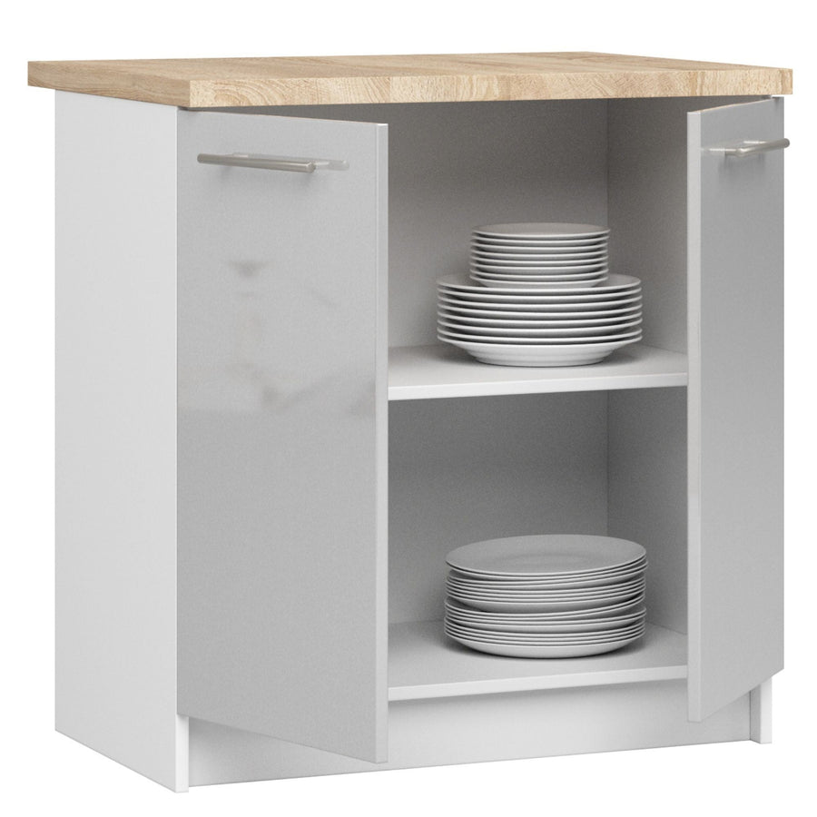 Unterschrank – OLIWIA – S80 2D, edles Design mit Stauraum, mit Arbeitsplatte