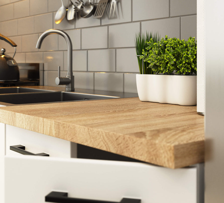 Unterschrank – OLIWIA – S80 2D, edles Design mit Stauraum, mit Arbeitsplatte
