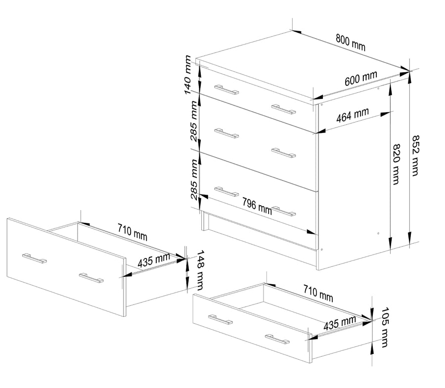 Unterschrank S80 3S – OLIWIA – Stilvoller Stauraum für jede Küche mit Arbeitsplatte