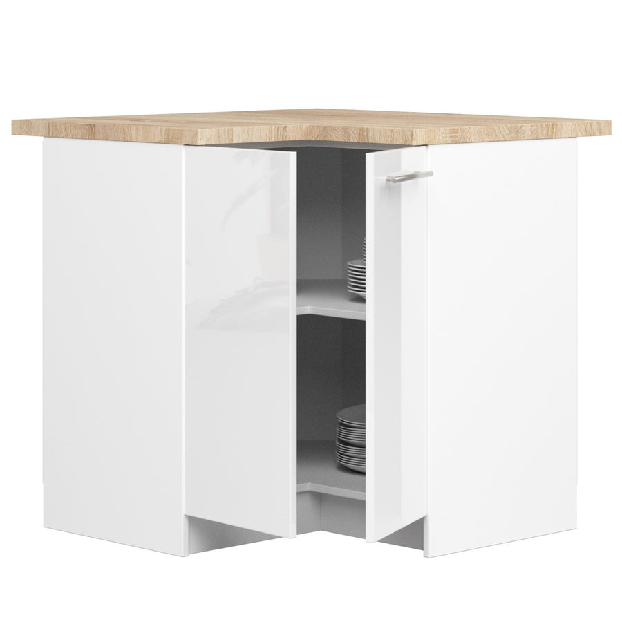 Eckunterschrank – OLIWIA – S90/90, zeitlose Eleganz, mit Arbeitsplatte